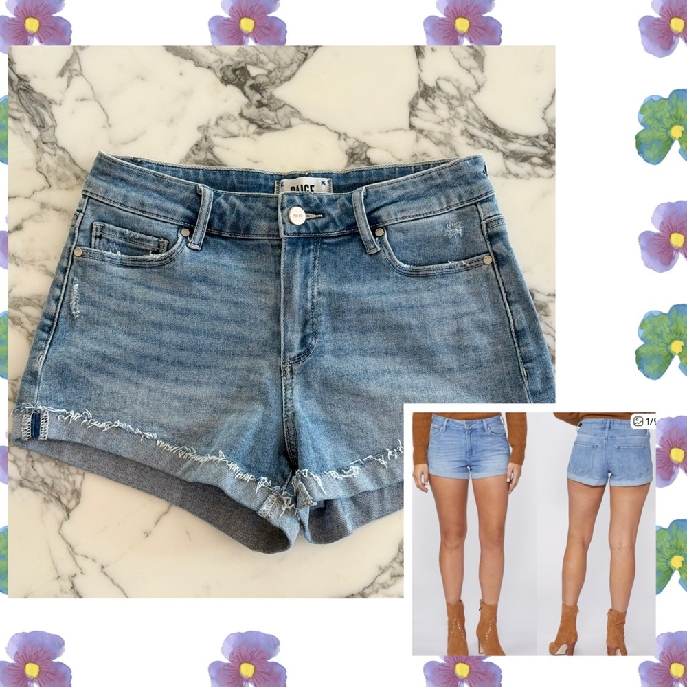 PAIGE Jimmy Jimmy raw hem cuff short in Belle wash, size 26